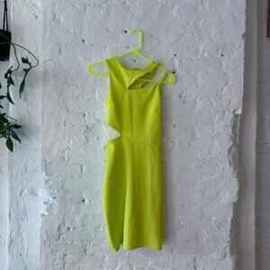 TopShop Yellow One Shoulder Cutout Dress
